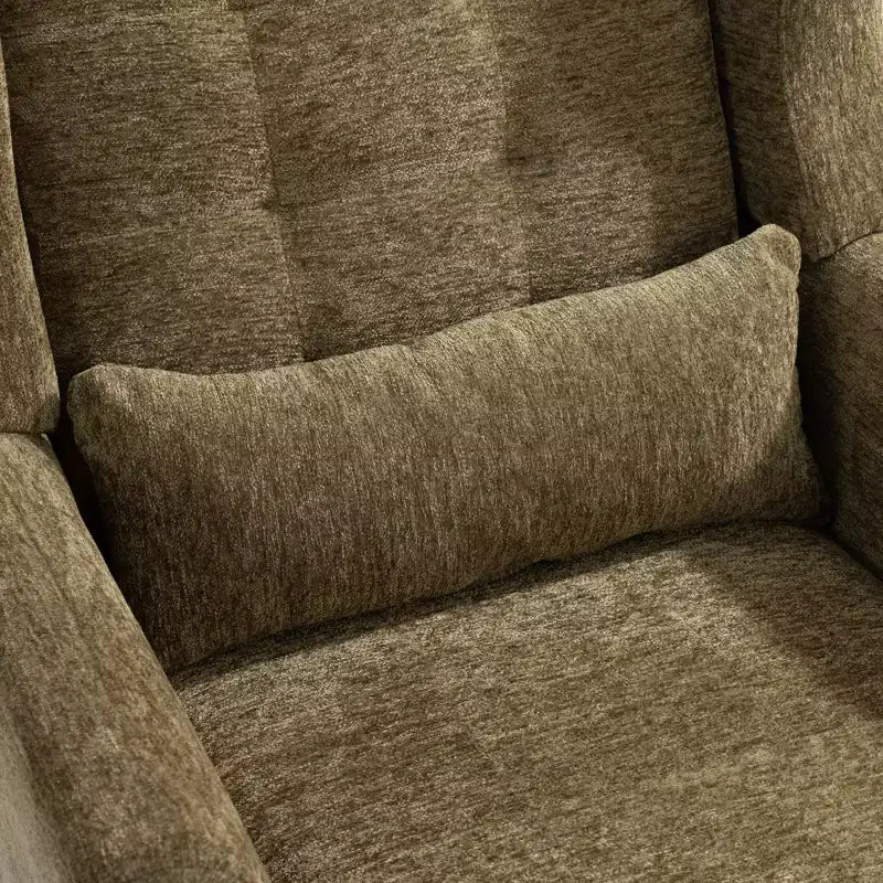 Chenille Upholstered Arm Chair, Comfy Soft Padded Lounge Chair with a Pillow and Solid Wood Legs, 4W-ModernLuxe