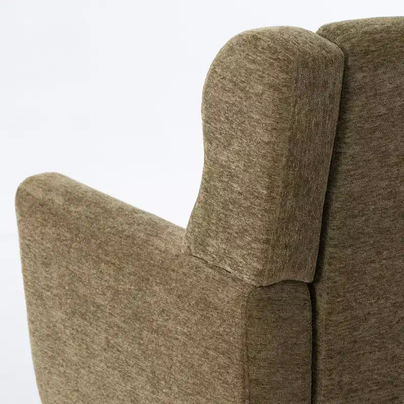 Chenille Upholstered Arm Chair, Comfy Soft Padded Lounge Chair with a Pillow and Solid Wood Legs, 4W-ModernLuxe