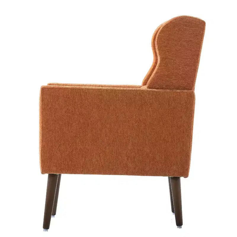 Chenille Upholstered Arm Chair, Comfy Soft Padded Lounge Chair with a Pillow and Solid Wood Legs, 4W-ModernLuxe