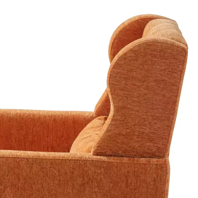 Chenille Upholstered Arm Chair, Comfy Soft Padded Lounge Chair with a Pillow and Solid Wood Legs, 4W-ModernLuxe