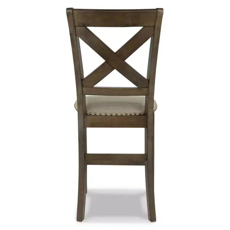 Signature Design by Ashley Morivile Counter Height Upholstered Barstool, Set of 2, Beige