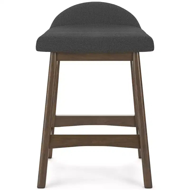 Signature Design by Ashley Lyncott Counter Height Upholstered Barstool with Foam Cushion, Set of 2, Charcoal Gray