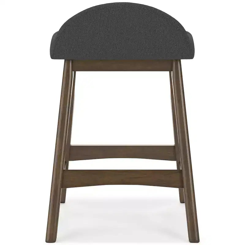 Signature Design by Ashley Lyncott Counter Height Upholstered Barstool with Foam Cushion, Set of 2, Charcoal Gray