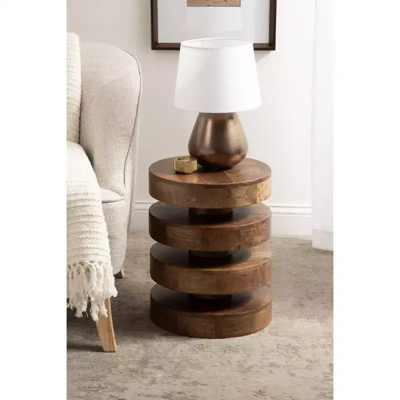 Kate and Laurel Omar Round Side Table