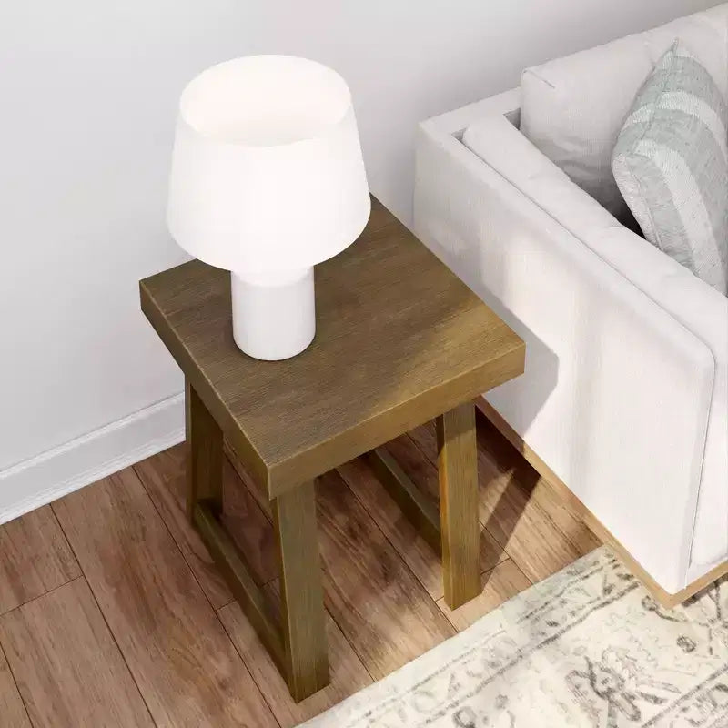 Plank+Beam Solid Wood Classic Square Side Table, 20 Sofa Table for Living Room, End Table