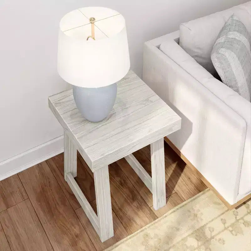 Plank+Beam Solid Wood Classic Square Side Table, 20 Sofa Table for Living Room, End Table