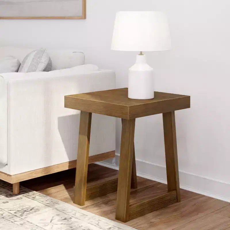 Plank+Beam Solid Wood Classic Square Side Table, 20 Sofa Table for Living Room, End Table