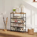 5-Tier Shoe Rack Organizer Industrial Style with Adjustable Shelves for Entryway Closet Hallway