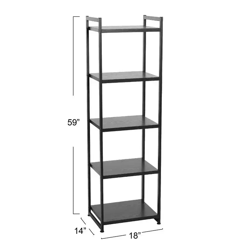 Household Essentials 59.1" Jamestown Narrow 5 Shelf Bookshelf