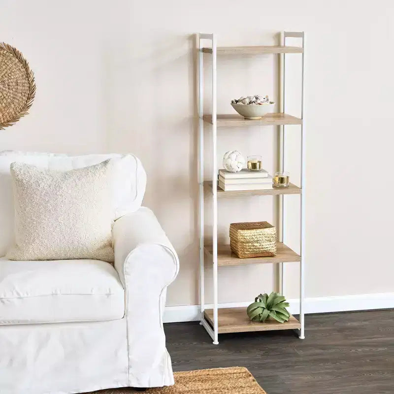 Household Essentials 59.1" Jamestown Narrow 5 Shelf Bookshelf