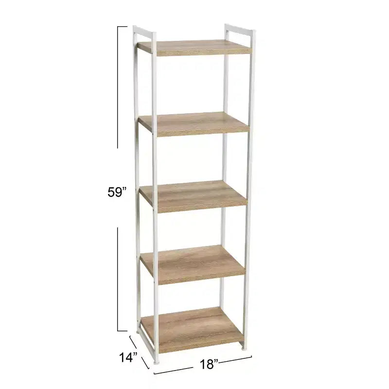 Household Essentials 59.1" Jamestown Narrow 5 Shelf Bookshelf
