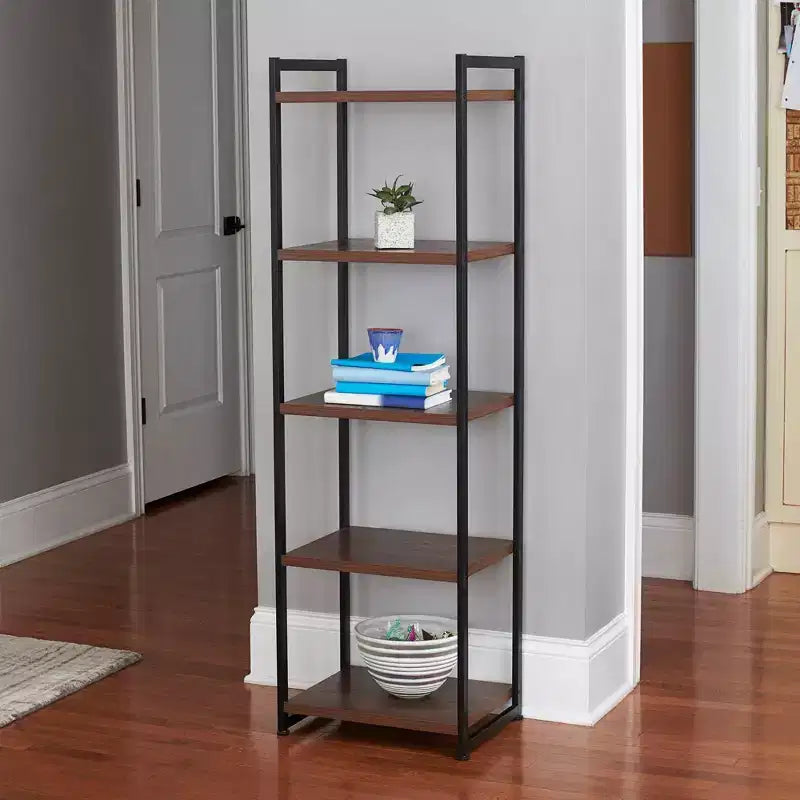 Household Essentials 59.1" Jamestown Narrow 5 Shelf Bookshelf