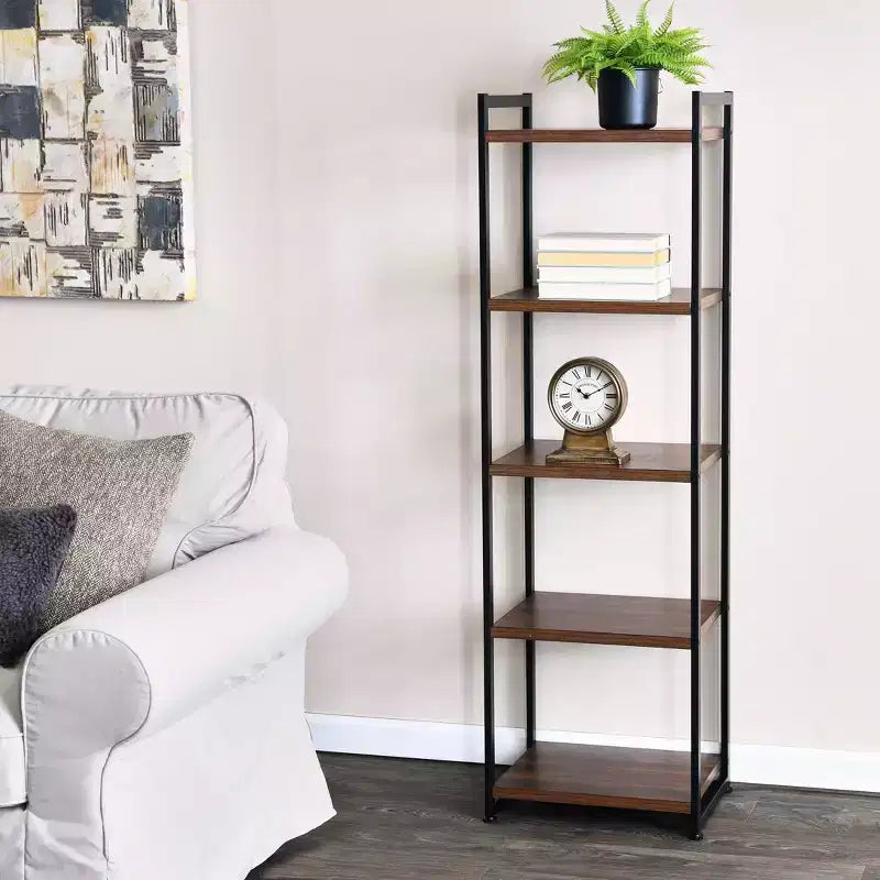 Household Essentials 59.1" Jamestown Narrow 5 Shelf Bookshelf