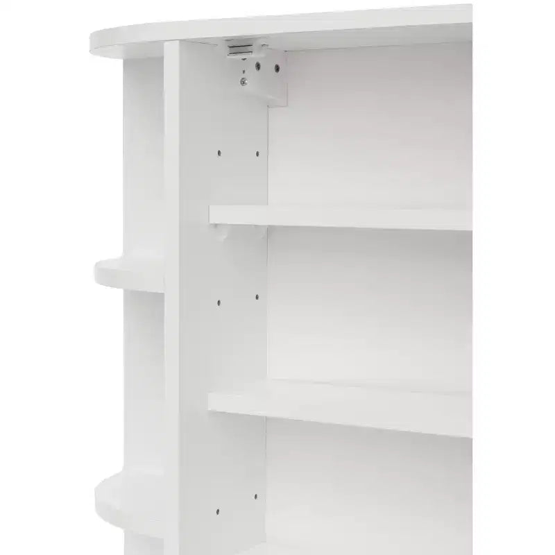 Basicwise Multifunctional White Wall Mount Medicine Cabinet with 4 Adjustable Inner Shelves and 6 Outer Shelves - Perfect as Bathroom Organizer
