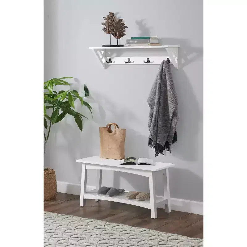 36" Middlebury Coat Hook with Bench Hall Tree Set - Alaterre Furniture