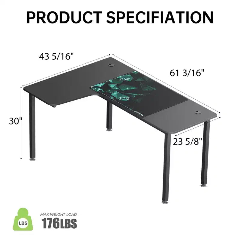 EUREKA ERGONOMIC 60x23 L-Shaped Office Desk