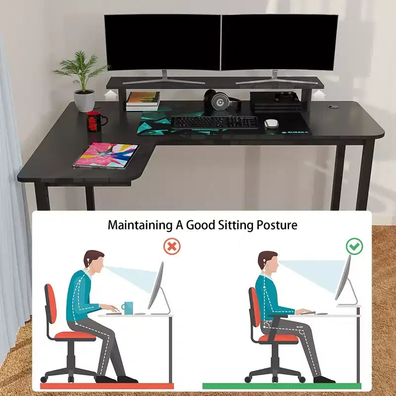 EUREKA ERGONOMIC 60x23 L-Shaped Office Desk