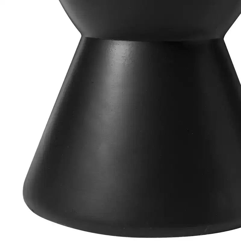 LeisureMod Loft Hourglass Fiberstone Side Table - Modern Indoor/Outdoor Accent Table