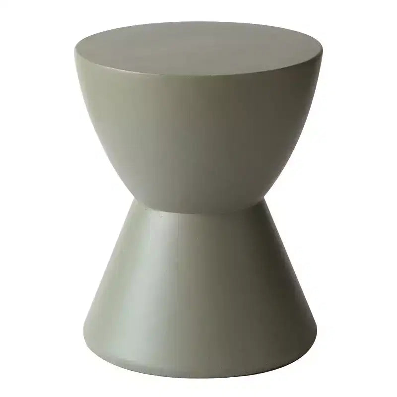LeisureMod Loft Hourglass Fiberstone Side Table - Modern Indoor/Outdoor Accent Table