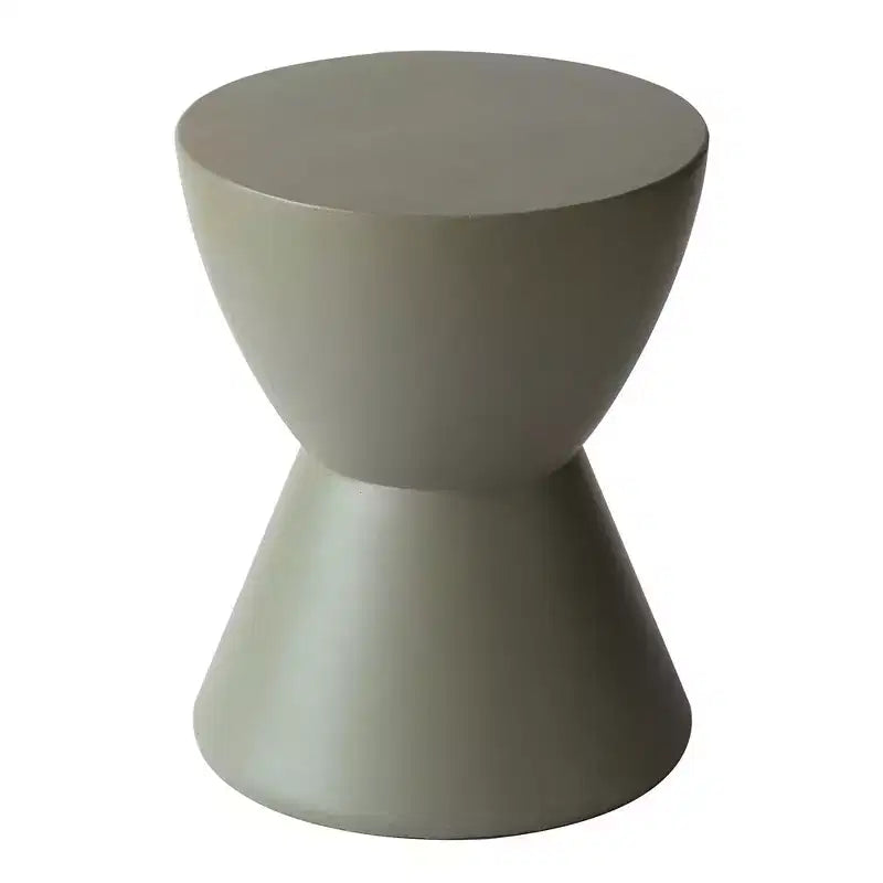 LeisureMod Loft Hourglass Fiberstone Side Table - Modern Indoor/Outdoor Accent Table