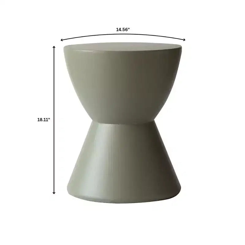 LeisureMod Loft Hourglass Fiberstone Side Table - Modern Indoor/Outdoor Accent Table