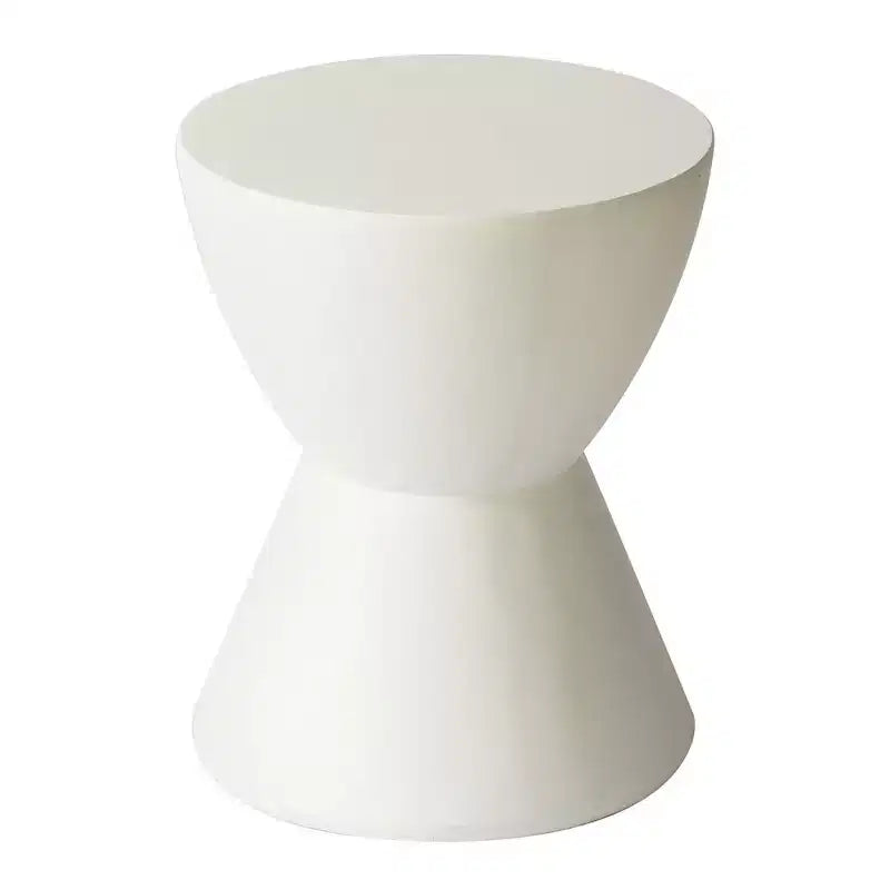 LeisureMod Loft Hourglass Fiberstone Side Table - Modern Indoor/Outdoor Accent Table