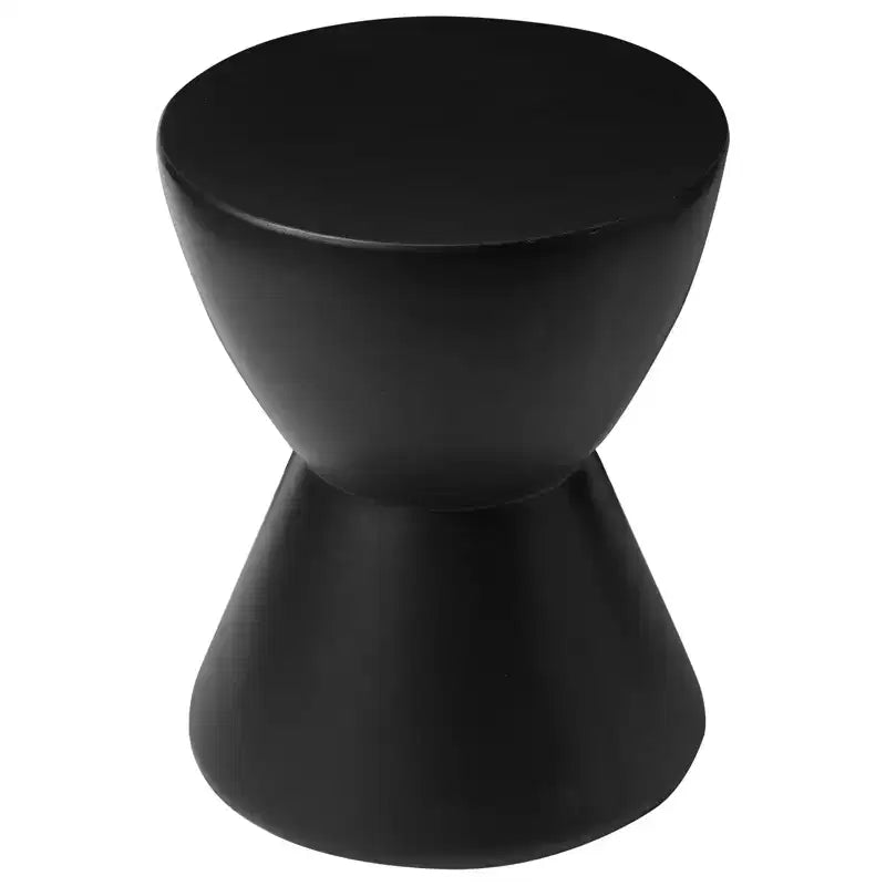 LeisureMod Loft Hourglass Fiberstone Side Table - Modern Indoor/Outdoor Accent Table