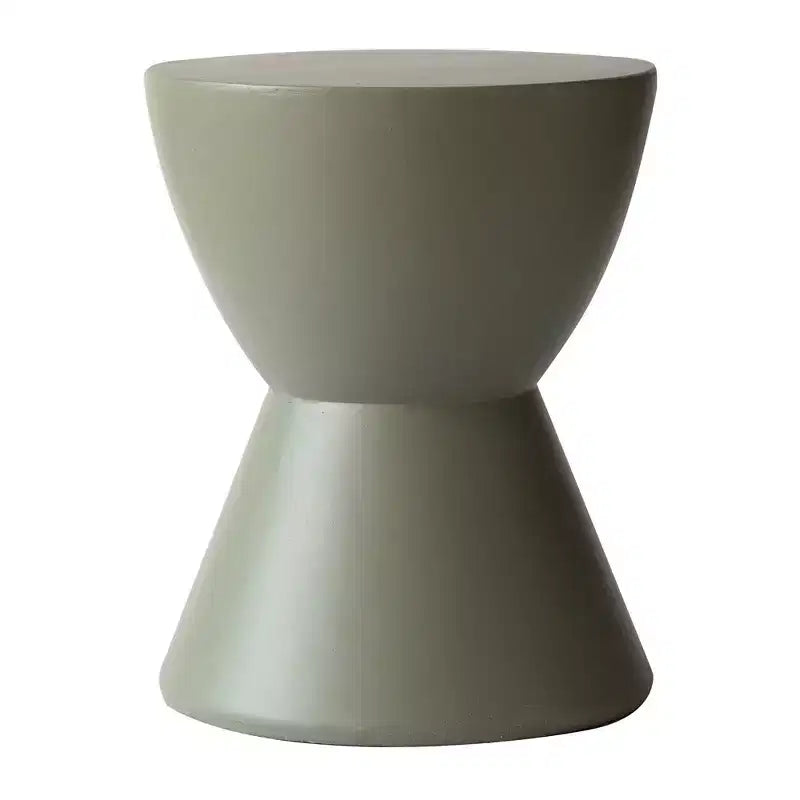 LeisureMod Loft Hourglass Fiberstone Side Table - Modern Indoor/Outdoor Accent Table