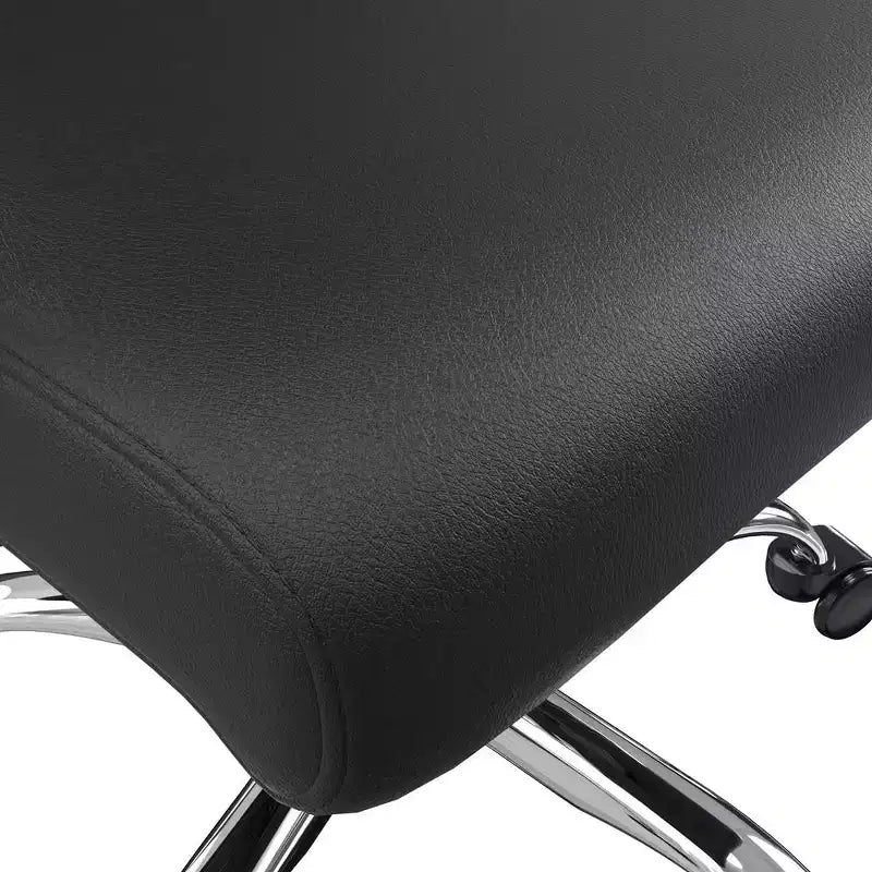 LeisureMod Evander Adjustable High-Back Office Chair Leather Upholstery with Swivel, Tilt, and Chrome Base, Ergonomic Desk Chair for Home Office