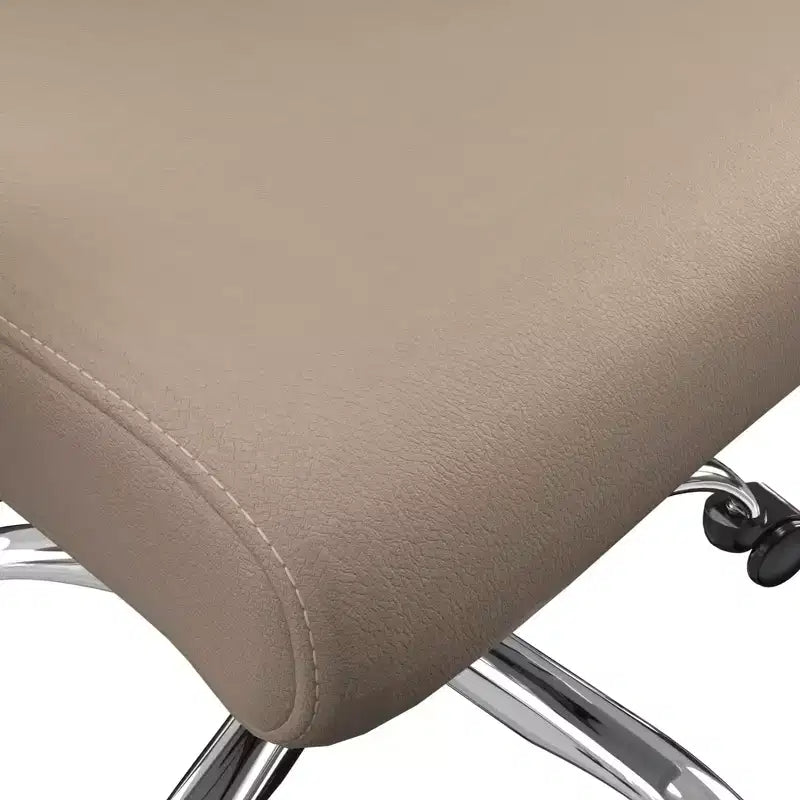 LeisureMod Evander Adjustable High-Back Office Chair Leather Upholstery with Swivel, Tilt, and Chrome Base, Ergonomic Desk Chair for Home Office