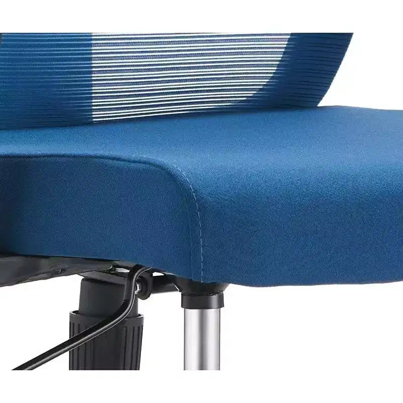LeisureMod Glen Ergonomic Mesh Office Chair - Breathable Mid-Back with Soft Upholstered Cotton Seat - Swivel & Tilt Desk Chair