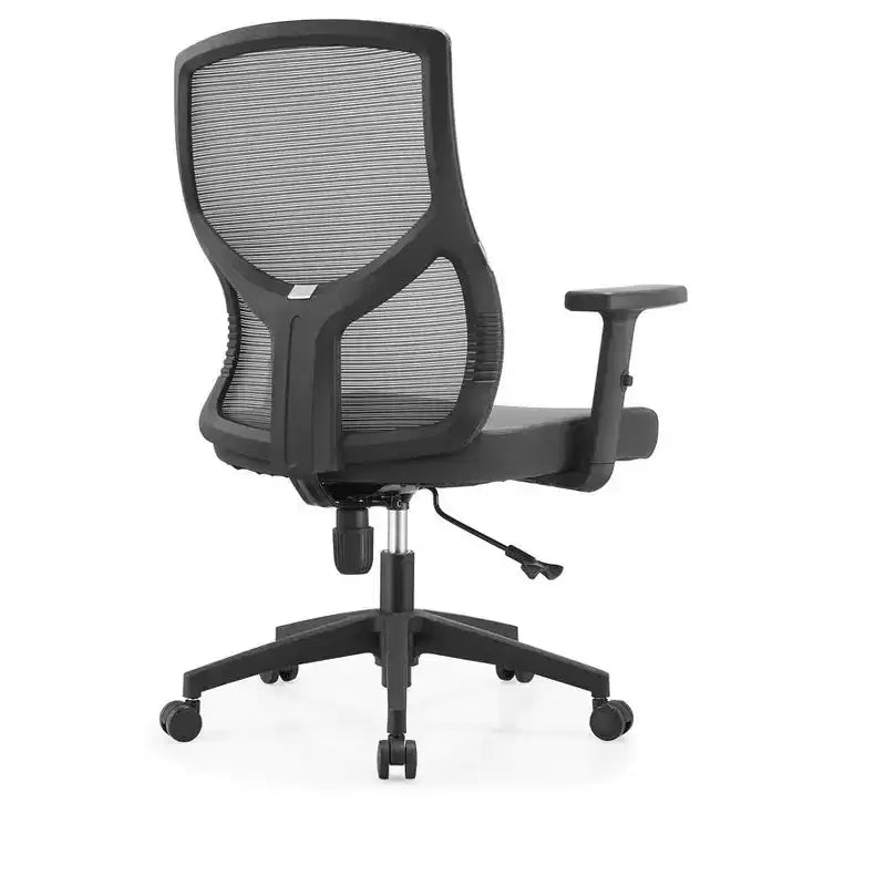 LeisureMod Glen Ergonomic Mesh Office Chair - Breathable Mid-Back with Soft Upholstered Cotton Seat - Swivel & Tilt Desk Chair