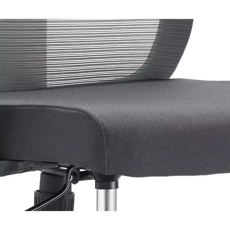 LeisureMod Glen Ergonomic Mesh Office Chair - Breathable Mid-Back with Soft Upholstered Cotton Seat - Swivel & Tilt Desk Chair