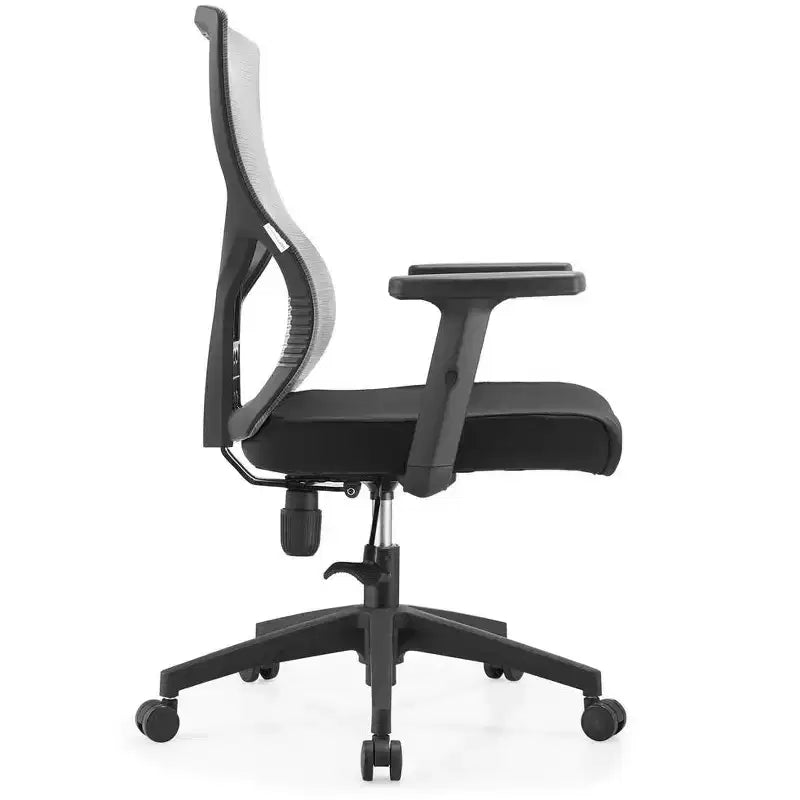 LeisureMod Glen Ergonomic Mesh Office Chair - Breathable Mid-Back with Soft Upholstered Cotton Seat - Swivel & Tilt Desk Chair