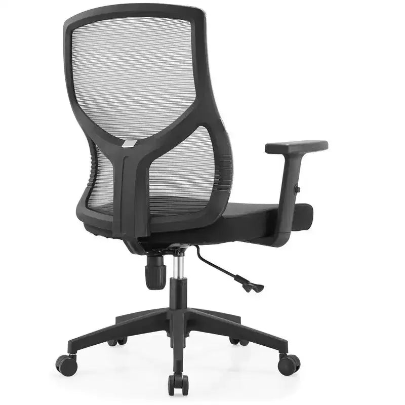LeisureMod Glen Ergonomic Mesh Office Chair - Breathable Mid-Back with Soft Upholstered Cotton Seat - Swivel & Tilt Desk Chair