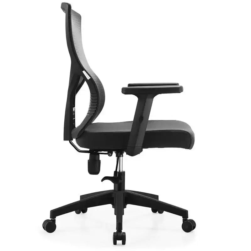 LeisureMod Glen Ergonomic Mesh Office Chair - Breathable Mid-Back with Soft Upholstered Cotton Seat - Swivel & Tilt Desk Chair