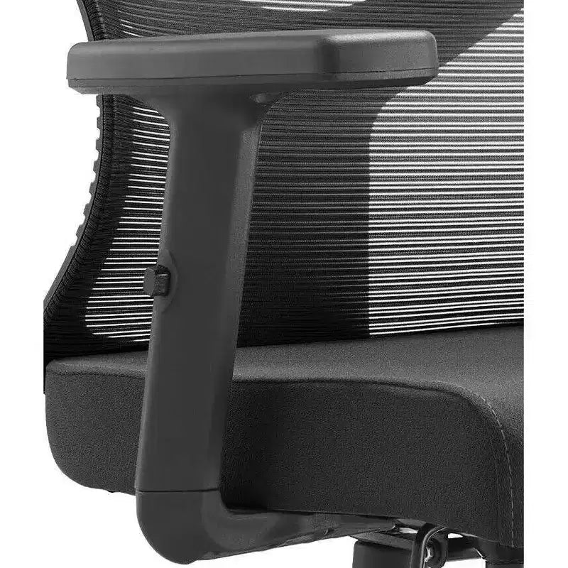 LeisureMod Glen Ergonomic Mesh Office Chair - Breathable Mid-Back with Soft Upholstered Cotton Seat - Swivel & Tilt Desk Chair