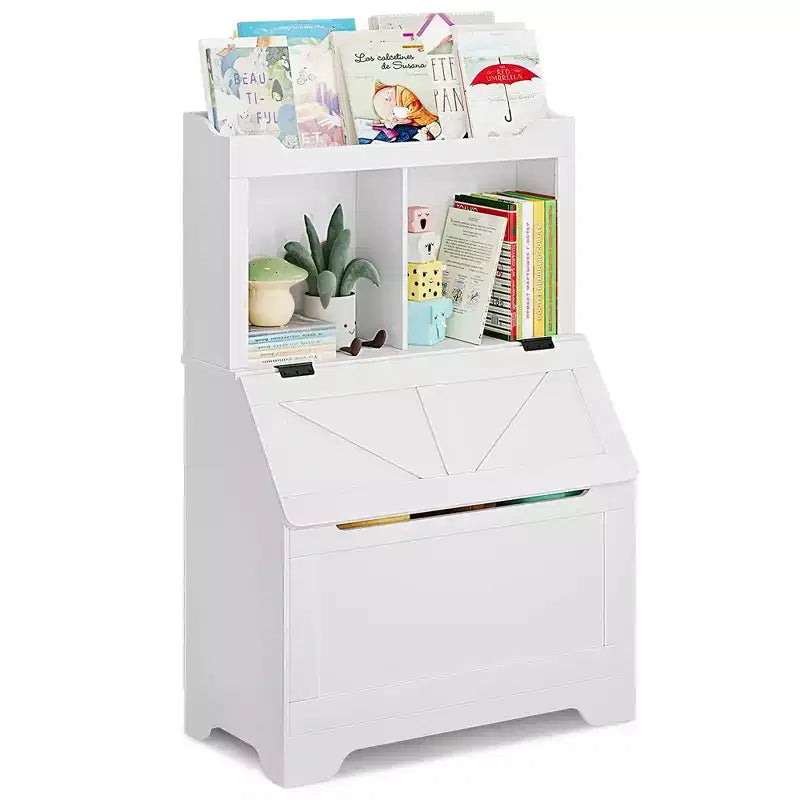 Whizmax Bookshelf for Kids, Wooden Book Display, Kids Bookshelf and Toy Storage, Children Book Rack Bookcase Toybox Combo for Bedroom & Nursery