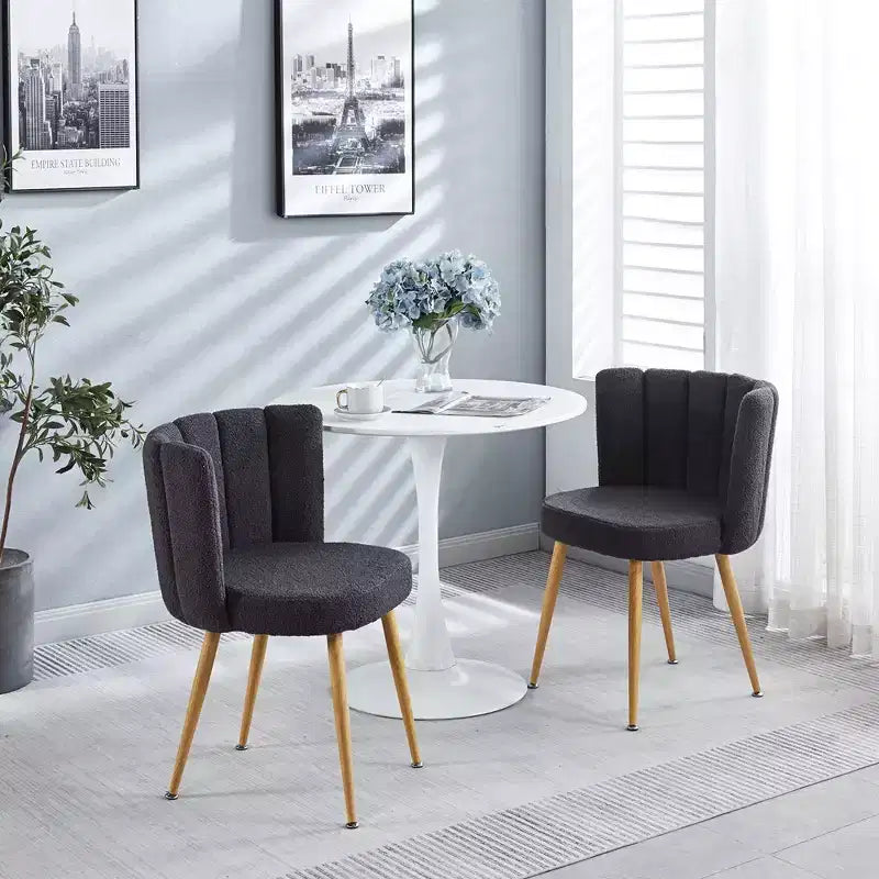 Dining Chairs Set Of 2, Upholstered Chairs With Ergonomic Seat, Metal Legs, Comfortable Backrest, Modern Accent Chair
