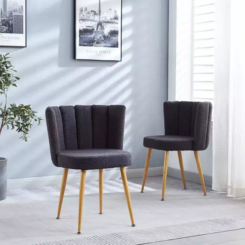 Dining Chairs Set Of 2, Upholstered Chairs With Ergonomic Seat, Metal Legs, Comfortable Backrest, Modern Accent Chair