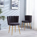 Dining Chairs Set Of 2, Upholstered Chairs With Ergonomic Seat, Metal Legs, Comfortable Backrest, Modern Accent Chair