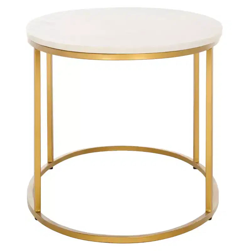 Tage Marble Coffee Table - White Marble/Gold - Safavieh