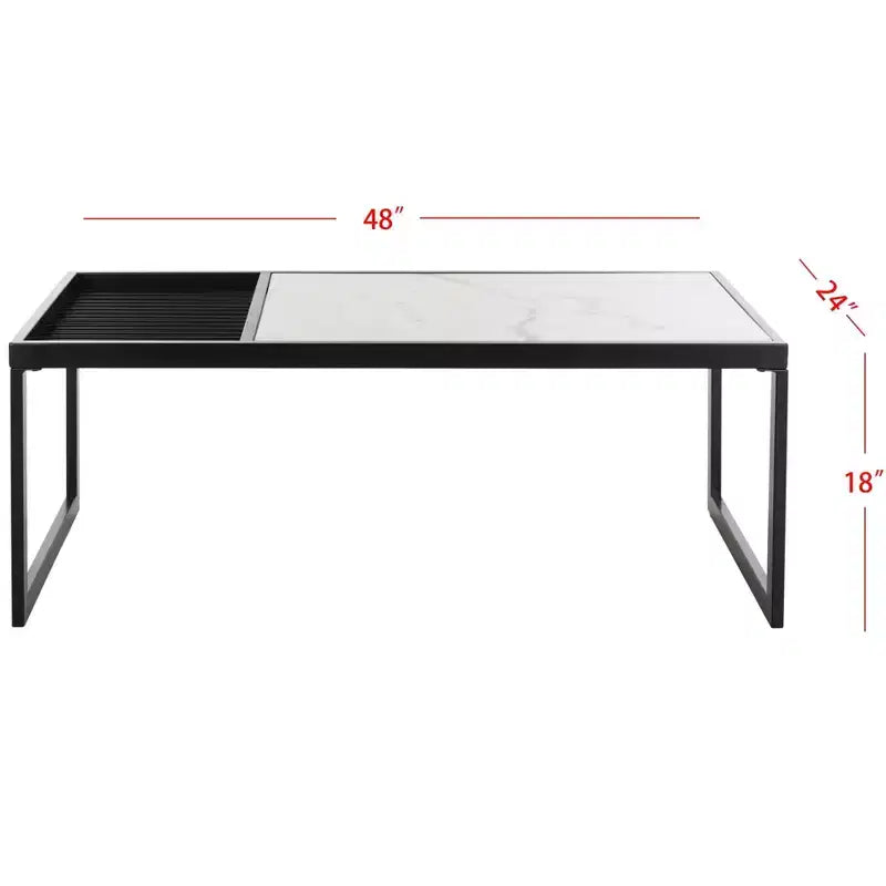 Zuri Coffee Table - COF6200A - White/Black - Safavieh