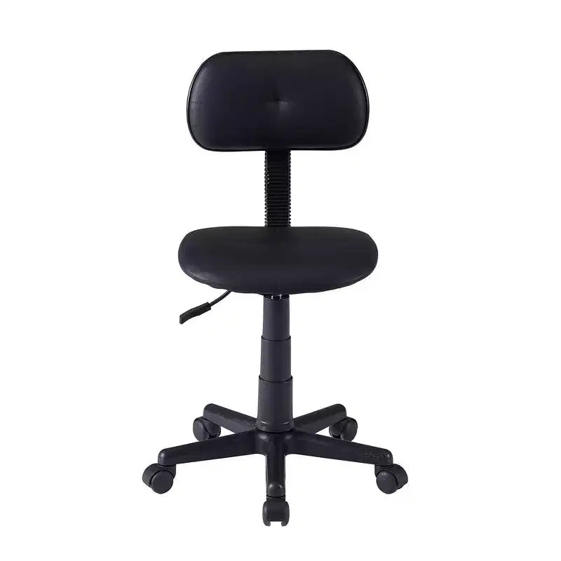 VECELO Height Adjustable Rolling Swivel Salon Stool, Small SPA Chair with Backrest for Office, Black/Coffee