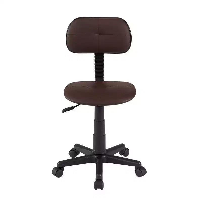VECELO Height Adjustable Rolling Swivel Salon Stool, Small SPA Chair with Backrest for Office, Black/Coffee