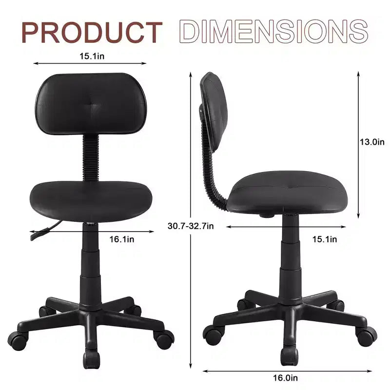VECELO Height Adjustable Rolling Swivel Salon Stool, Small SPA Chair with Backrest for Office, Black/Coffee
