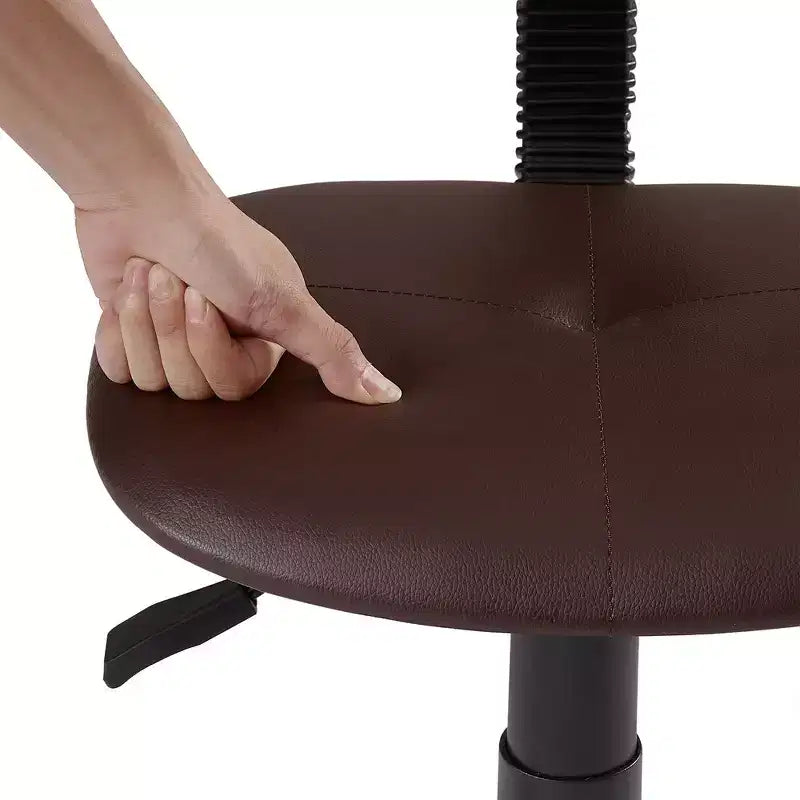 VECELO Height Adjustable Rolling Swivel Salon Stool, Small SPA Chair with Backrest for Office, Black/Coffee