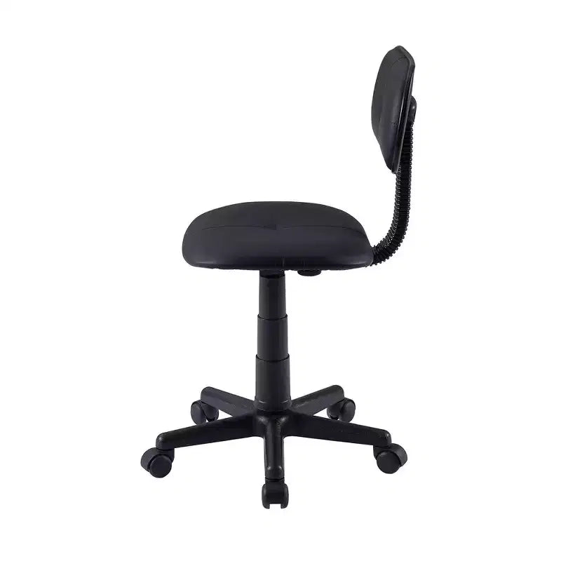 VECELO Height Adjustable Rolling Swivel Salon Stool, Small SPA Chair with Backrest for Office, Black/Coffee