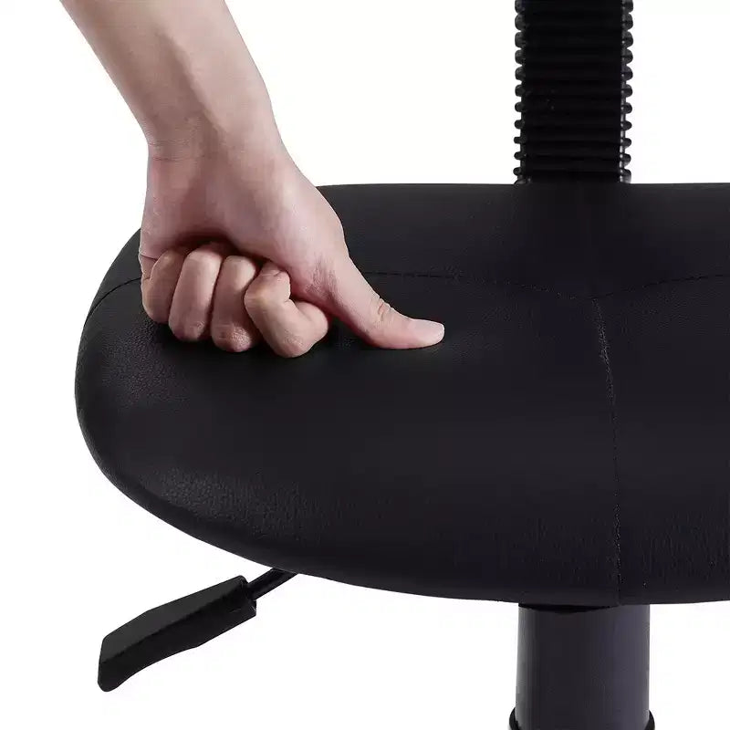 VECELO Height Adjustable Rolling Swivel Salon Stool, Small SPA Chair with Backrest for Office, Black/Coffee