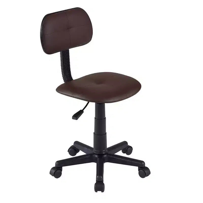 VECELO Height Adjustable Rolling Swivel Salon Stool, Small SPA Chair with Backrest for Office, Black/Coffee